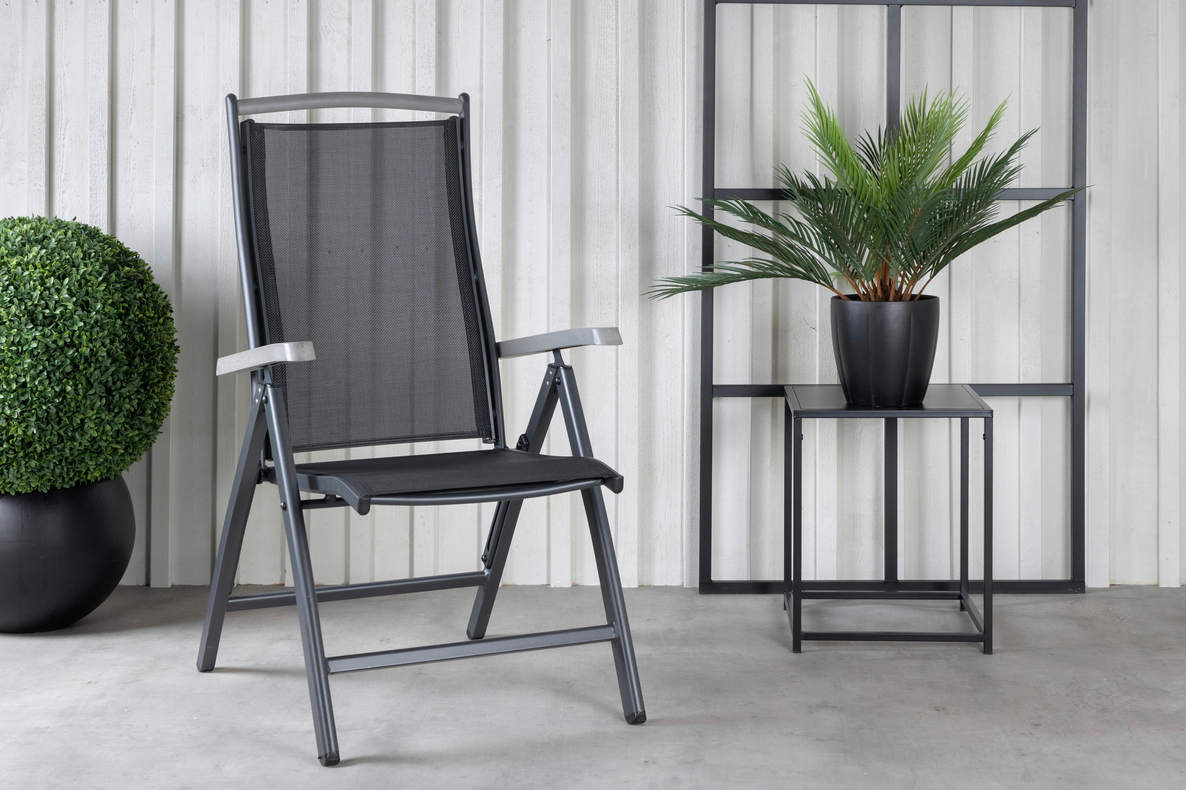 Gartensessel 2er-Set Albany ca.60x110x73 cm Schwarz - Schwarz, KONVENTIONELL, Metall (60/110/73cm) - Gardenson