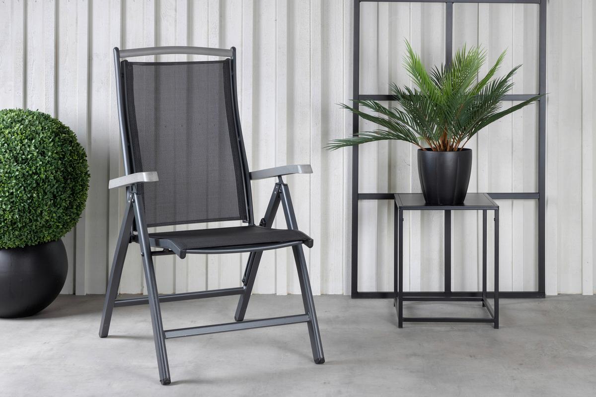 Gartensessel 2er-Set Albany ca.60x110x73 cm Schwarz - Schwarz, KONVENTIONELL, Metall (60/110/73cm) - Gardenson