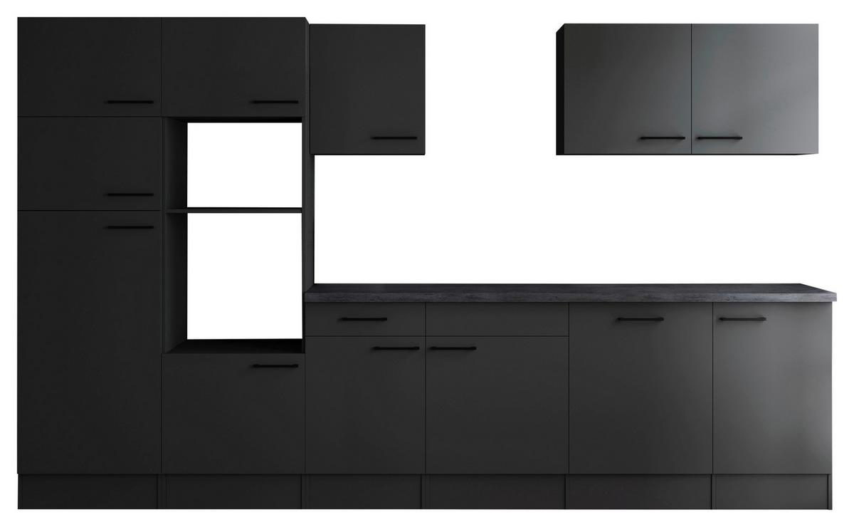 Kuhinjski Blok Brez Aparatov Oliver, 340cm - temno siva/črna, Design, kovina/leseni material (340cm) - Respekta