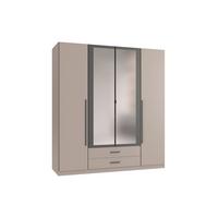 Drehtürenschrank Graphitfarben/grau/sahara - Graphitfarben/Eiche Artisan, Konventionell, Glas/Holzwerkstoff (180/199/58cm) - Mömax