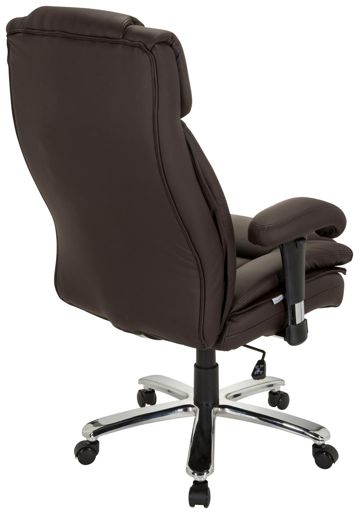 Pisarniški Stol Builder Xxl I, Temno Rjava - srebrne barve/temno rjava, Moderno, kovina/umetna masa (77/123/84cm) - MID.YOU