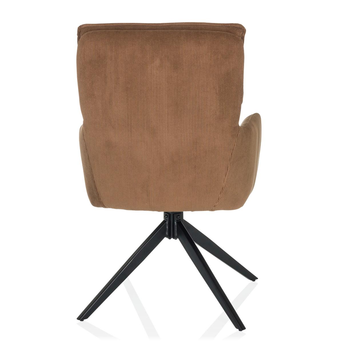 Naslanjač Tarugo, Rjava - črna/rjava, Moderno, kovina/tekstil (58/94/60cm) - MID.YOU