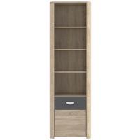 Regal Yoop, Barva Hrasta, Antracit - barve hrasta/barve aluminija, Design, leseni material (59/194/41cm) - Carryhome