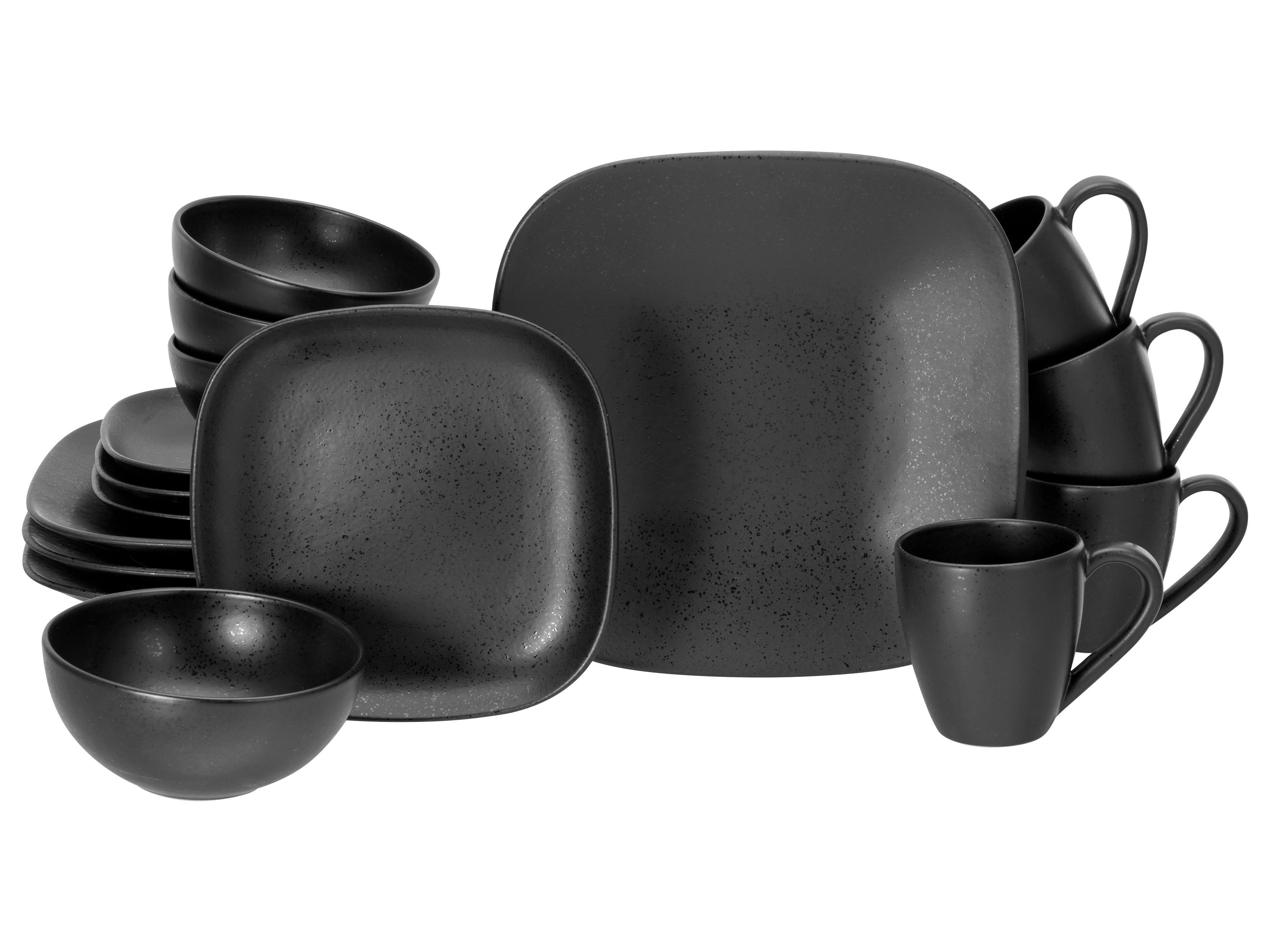 Kombinirani Servis Magic Black Square, 16-Delni - črna, Basics, keramika - Creatable