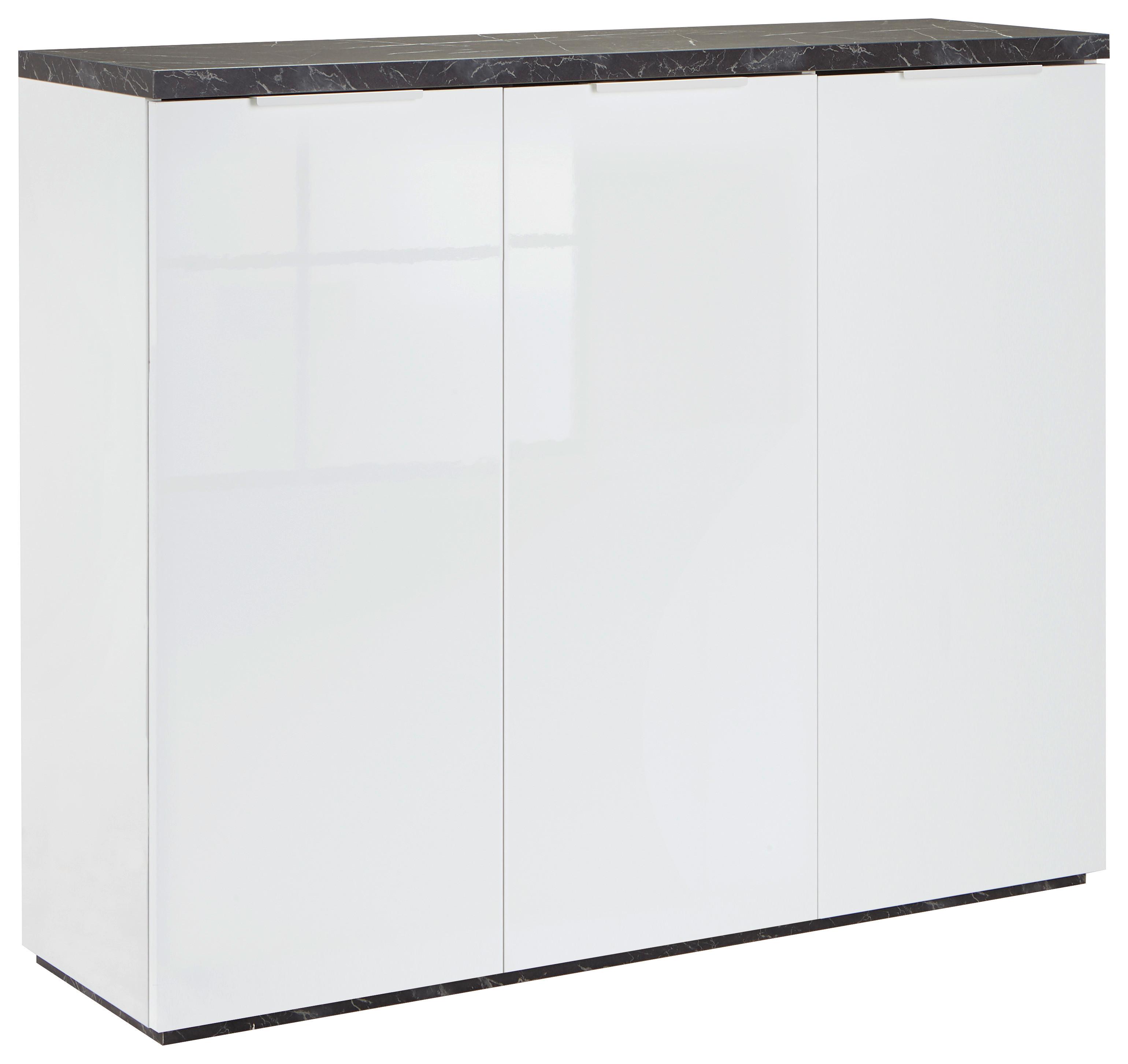 Schuhschrank In Weiss - Weiss Hochglanz/Weiss, Modern, Holzwerkstoff/Metall (120/102/35cm) - Premium Living