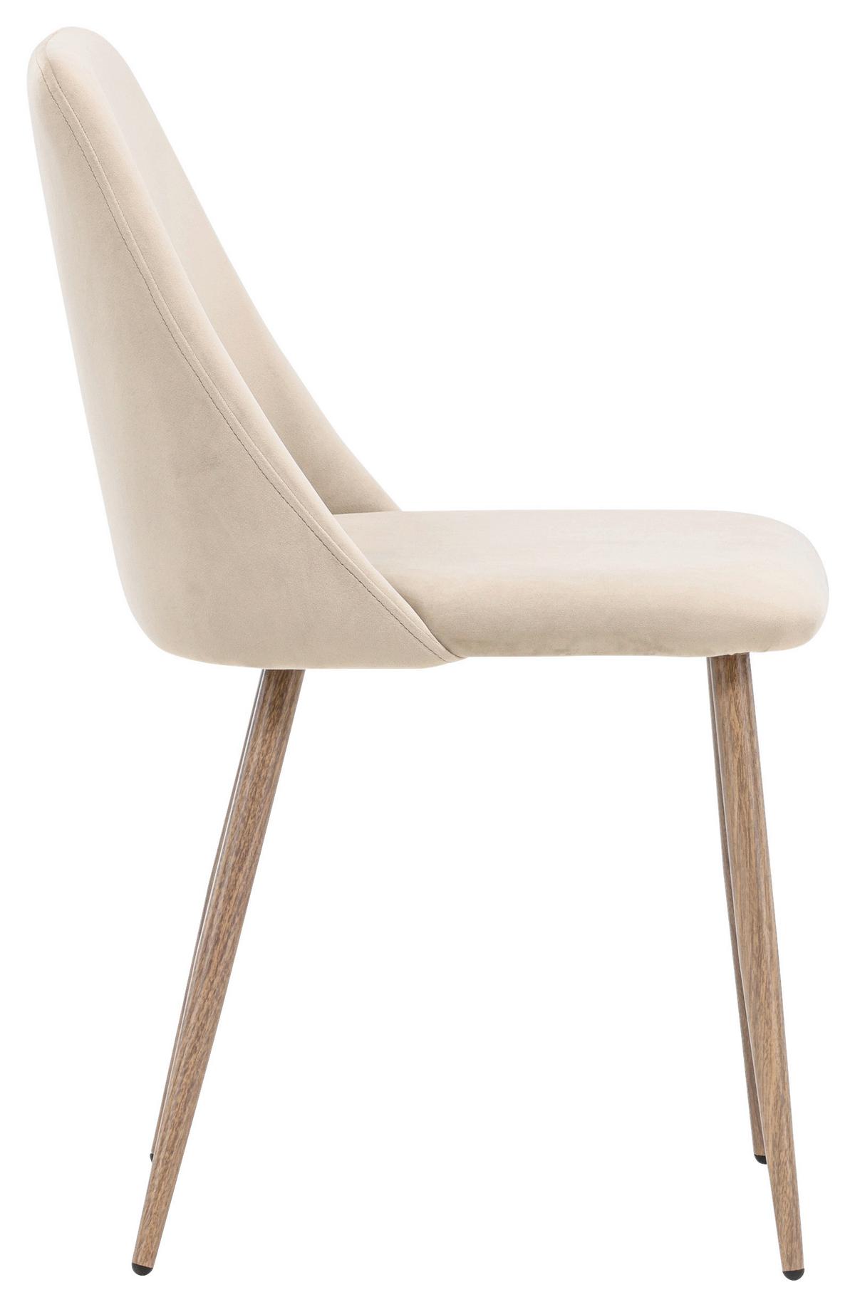 STUHL-SET NIGHT - Beige/Braun, Design, Textil/Metall (49/87/56cm) - Livetastic