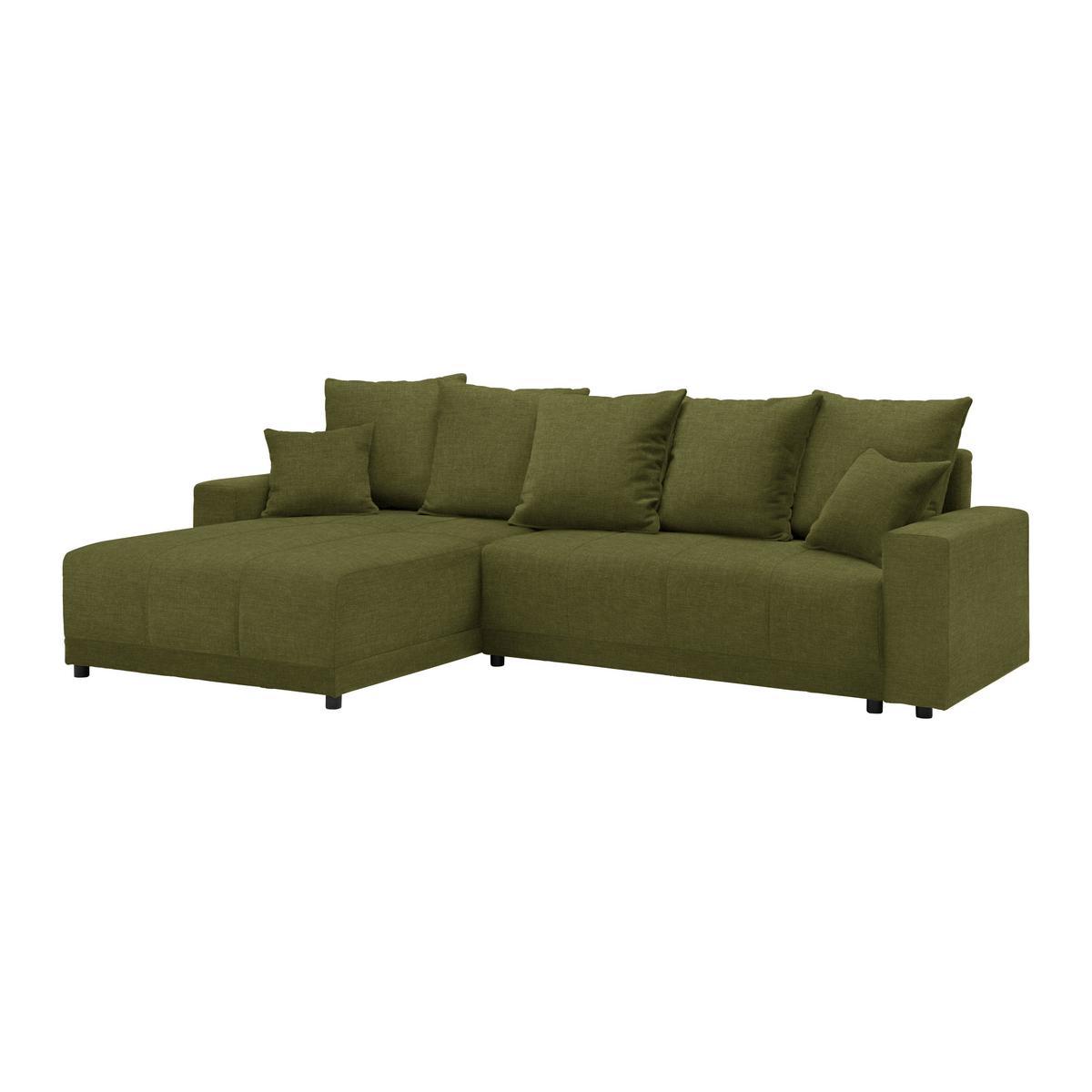 Ecksofa Alatri Olivgrün - Schwarz/Olivgrün, Modern, Kunststoff/Textil (289/90/176cm) - Based