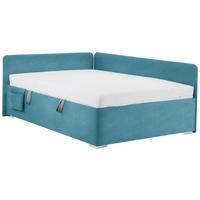 Bett Remi Petrol ca. 140x200cm - Chromfarben/Petrol, KONVENTIONELL, Holz/Kunststoff (140/200cm) - Mömax