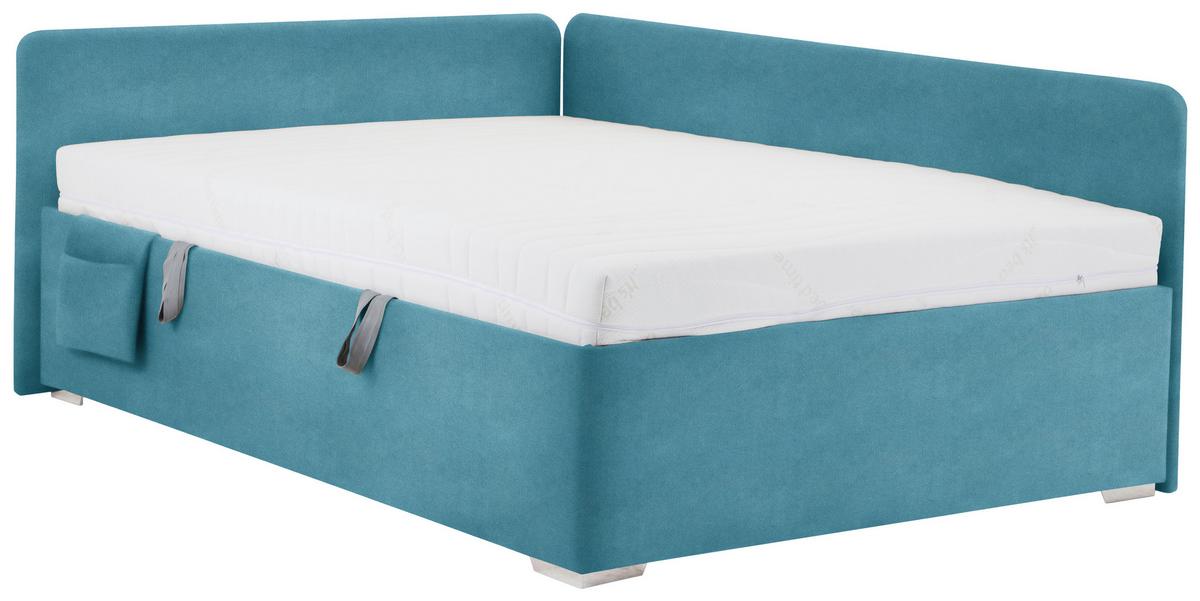 Bett Remi Petrol ca. 140x200cm - Chromfarben/Petrol, KONVENTIONELL, Holz/Kunststoff (140/200cm) - Mömax