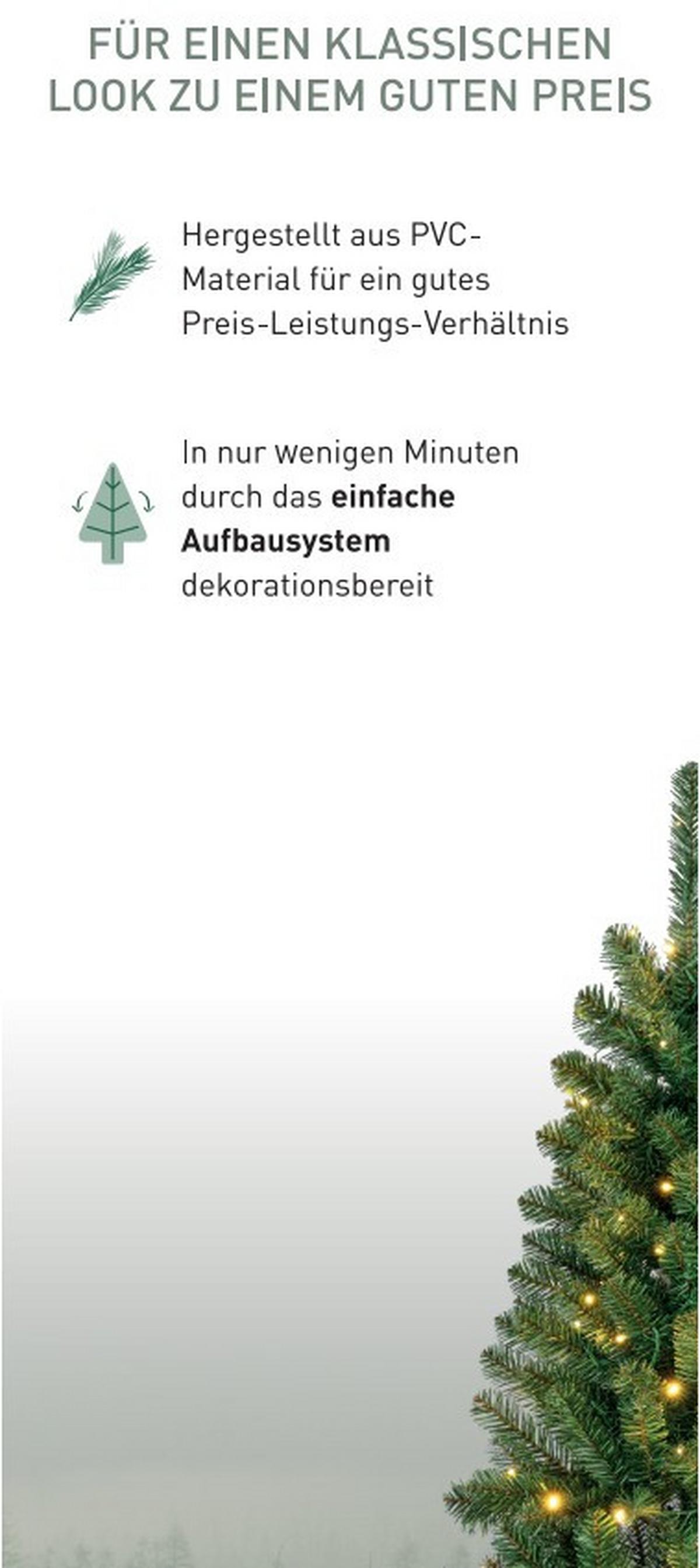 CHOINKA MONARCH KIEFER - zielony, Basics, tworzywo sztuczne/metal (116/180cm) - X-Mas