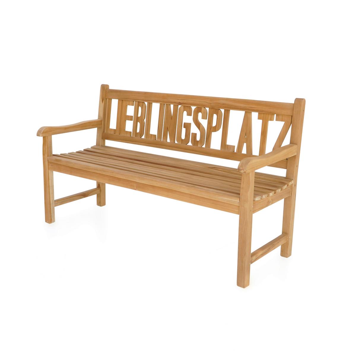 Gartenbank Lieblingsplatz Teak - Braun, Basics, Holz (63/91,5/150cm) - Gardenson