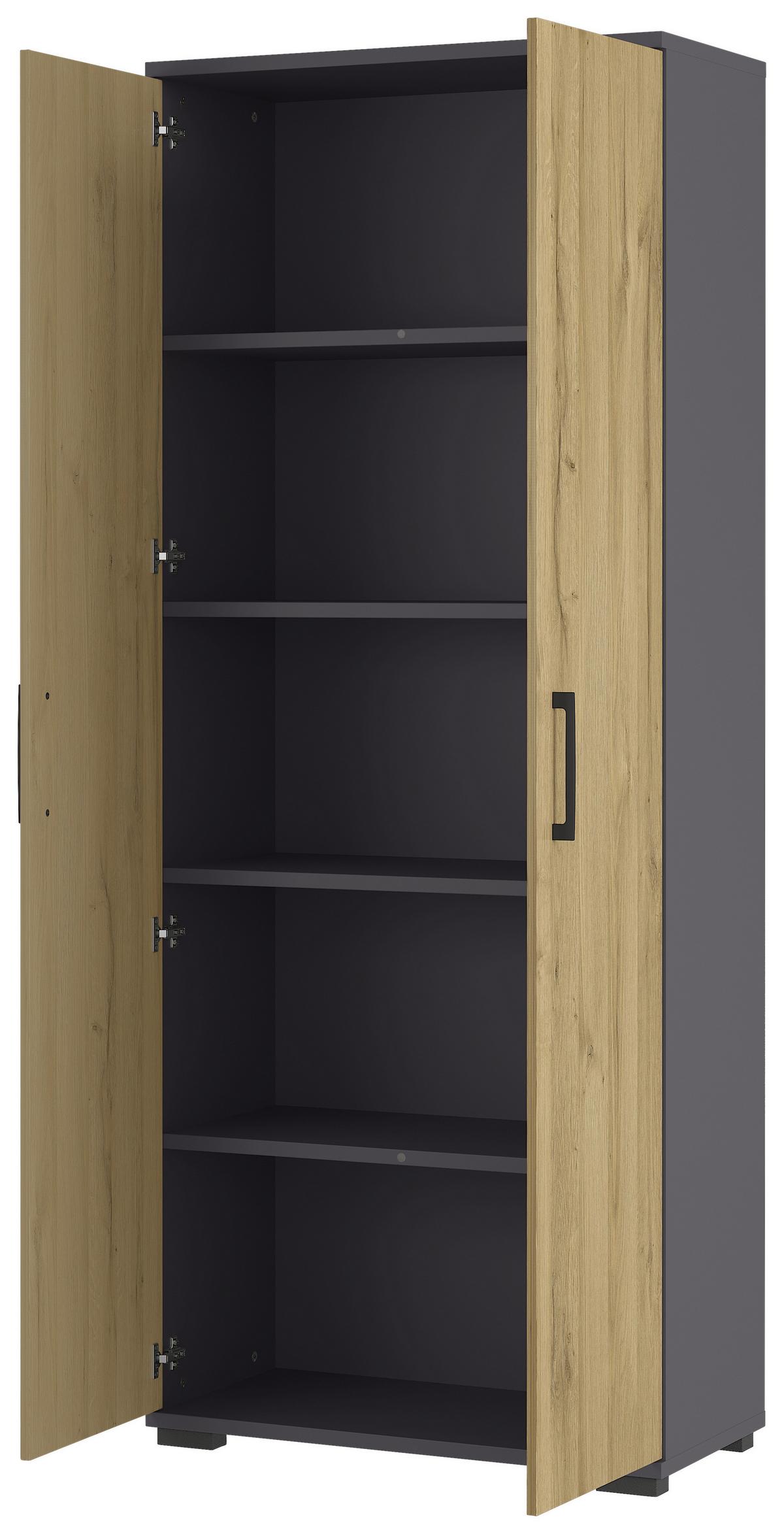 AKTENSCHRANK GW-PROFI 2.0 - Eichefarben/Graphitfarben, KONVENTIONELL, Holzwerkstoff (80/200/40cm) - Germania