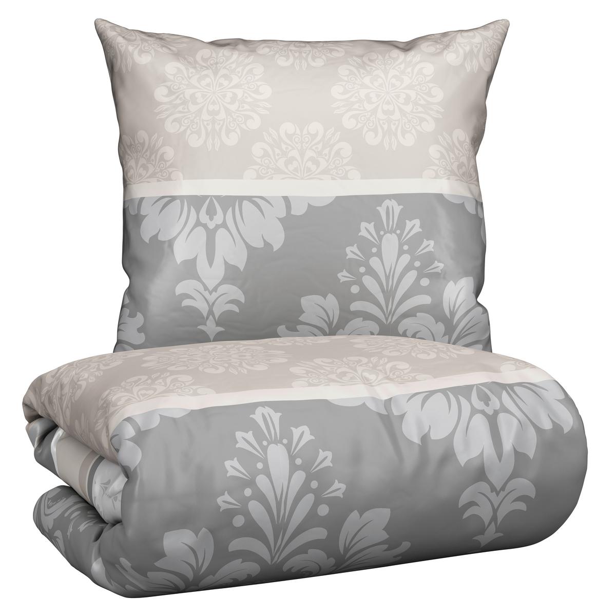 Bettwäsche Yvonne Grau ca. 135x200cm - Grau, KONVENTIONELL, Textil (135/200cm) - Modern Living