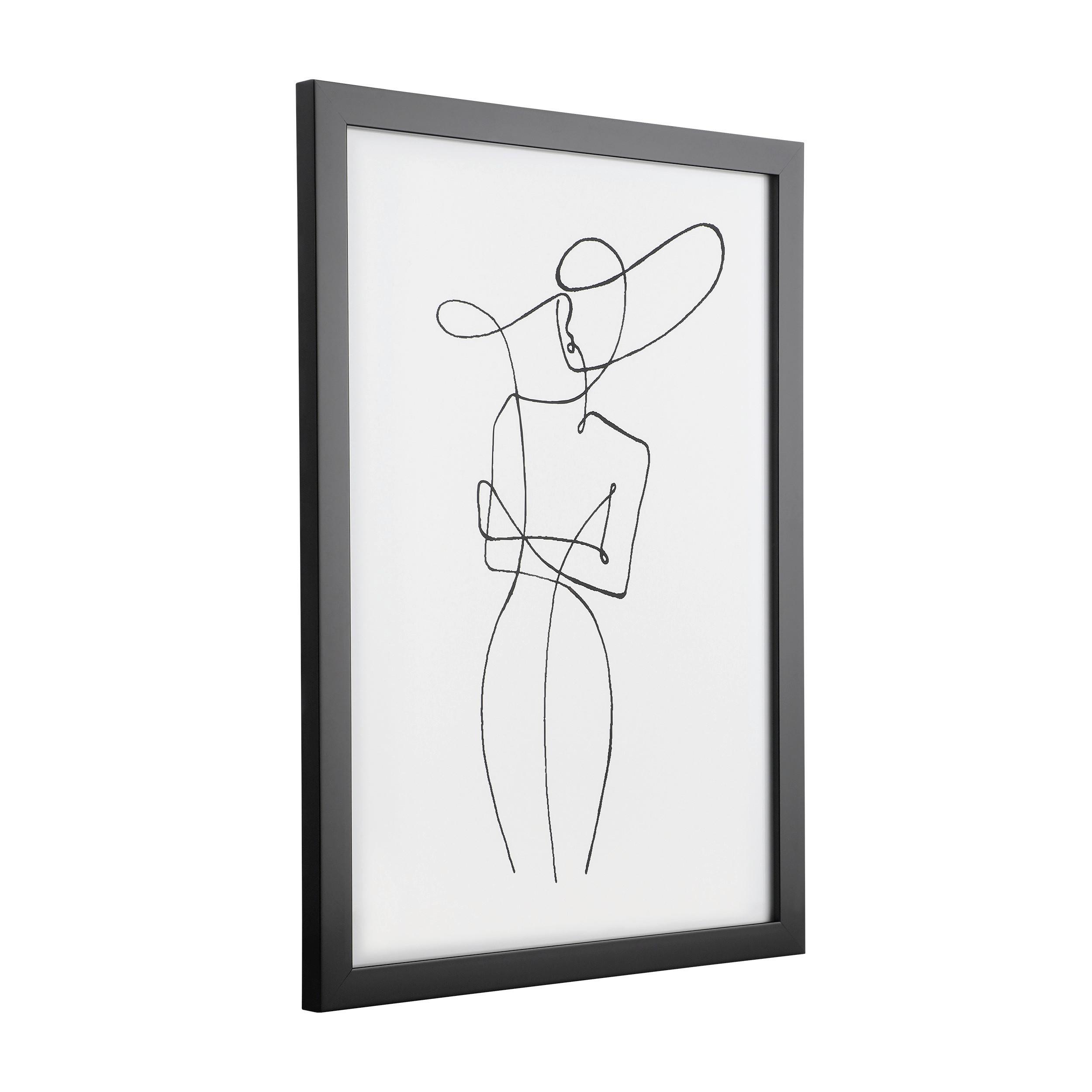 Bild Roberval Schwarz/Weiß ca. 32,7x45cm - Schwarz/Weiß, Trend, Glas/Papier (32,7/1,6/45cm) - Eglo