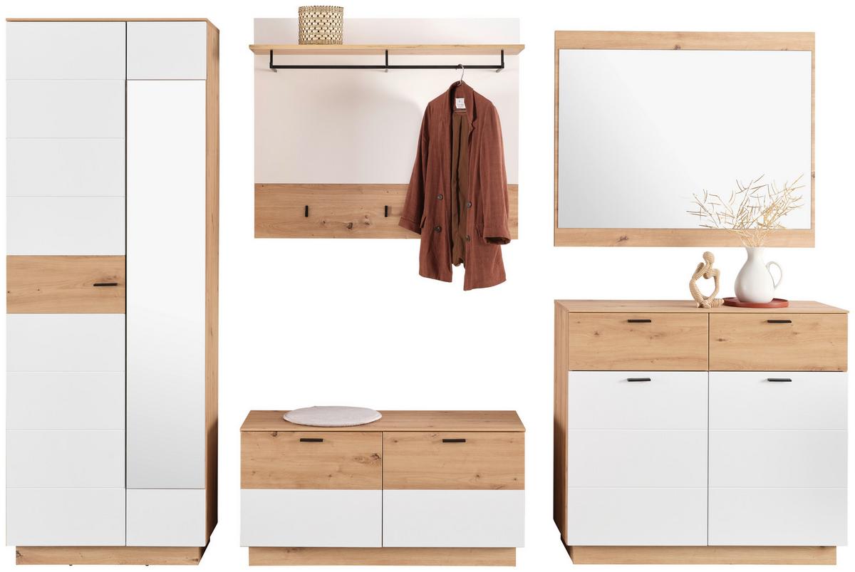 Garderobni Ormar Tonale - bijela/hrast Artisan, Konvencionalno, staklo/drvni materijal (75/207,4/40cm) - Modern Living