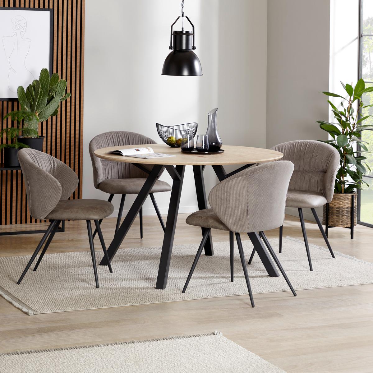 Stol Adana, Siva - siva/črna, Moderno, kovina/tekstil (57/80,5/62cm) - Modern Living