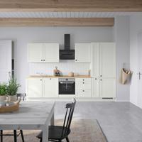 Küchenblock Cascada High m. Geräten Weiß - Eichefarben/Schwarz, MODERN, Holzwerkstoff/Metall (330cm) - Nobilia