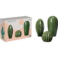 Dekor Kaktusz Szett 3db-Os Cactus - zöld, kerámia
