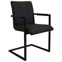 Armlehnstuhl-Set Brandon 2er- Set ca. 54x85 cm Anthrazit - Anthrazit/Schwarz, KONVENTIONELL, Textil/Metall (54/85/61cm) - MID.YOU