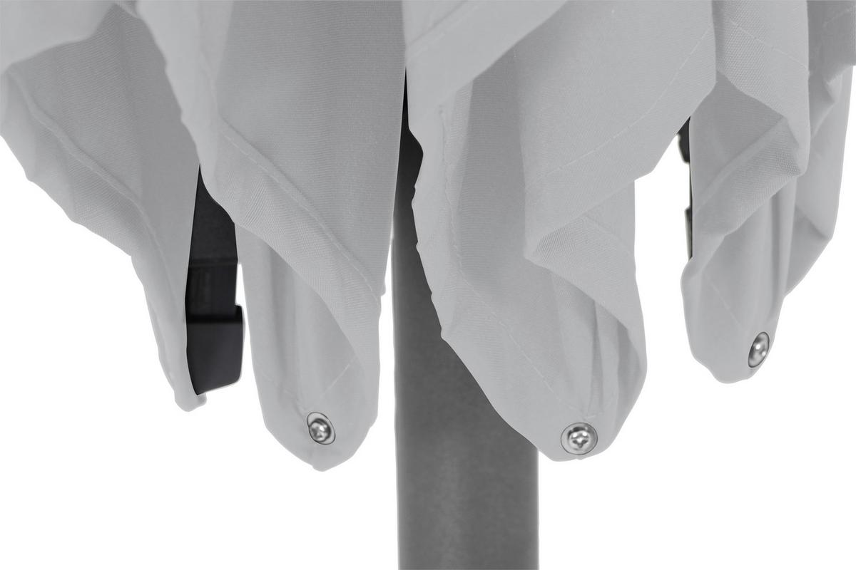 Sonnenschirm Ø 300 H: 238 cm Anthrazit/Grau - Anthrazit/Grau, KONVENTIONELL, Textil/Metall (300/300cm) - Siena Garden