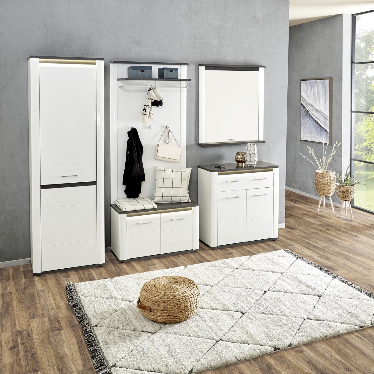 Garderobni Panel Alassio, Bela - bela, Moderno, leseni material (85/148,5/30cm) - Mömax