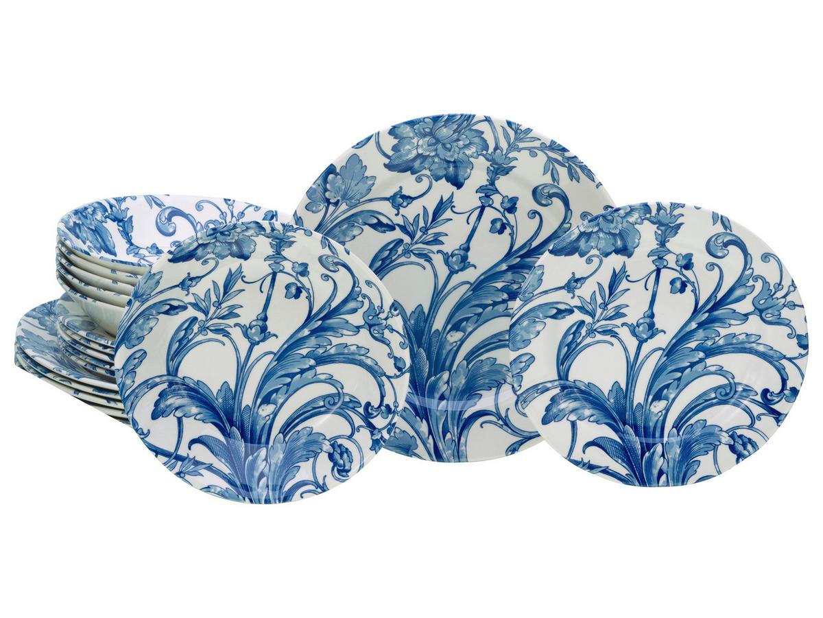 Jedilni Servis Venecia, 18-Delni - modra/bela, Basics, keramika - Creatable