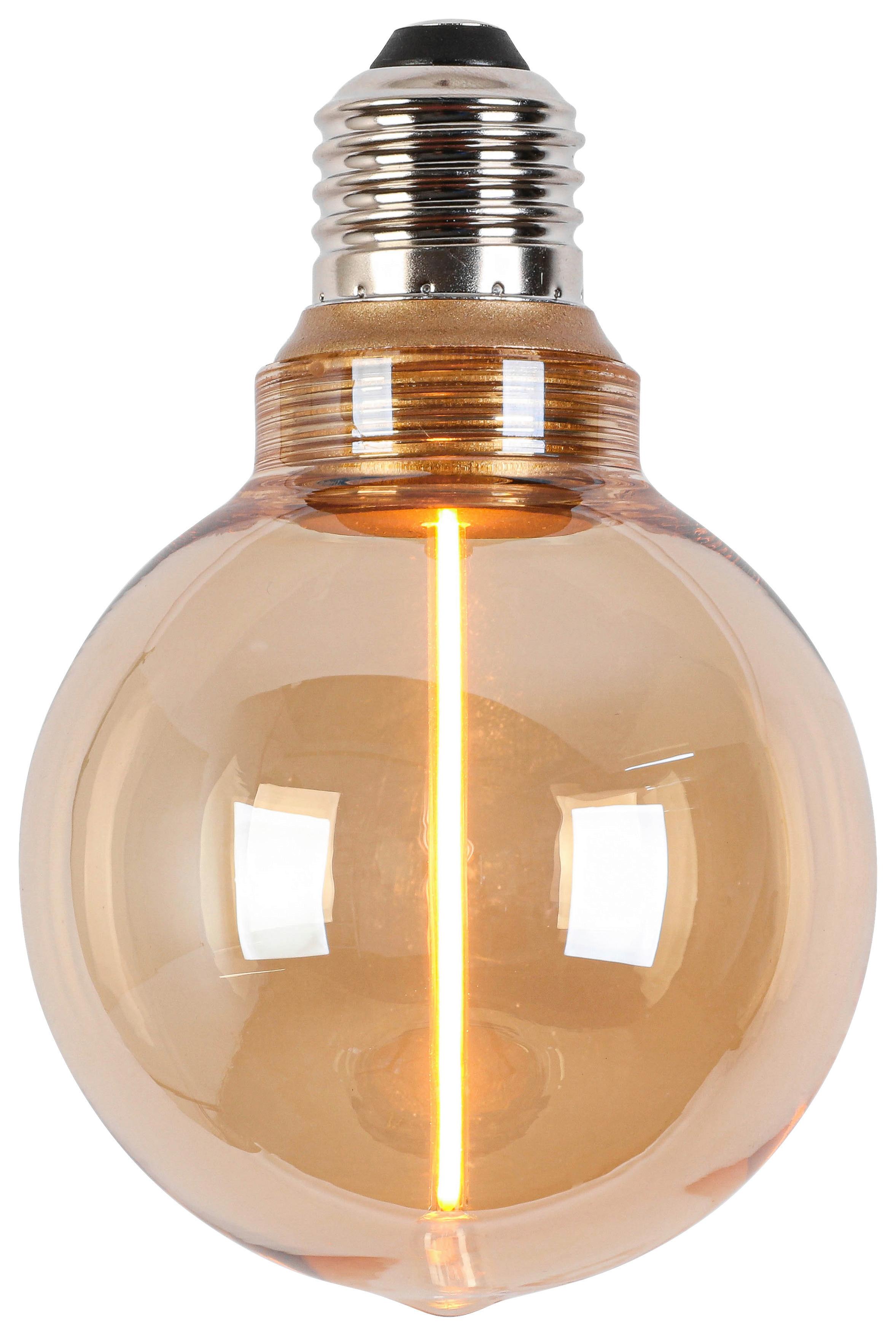 LED-LJUSKÄLLA C82218MM - bärnstensfärgad, Klassisk, metall/glas (8/12,2cm) - Mömax
