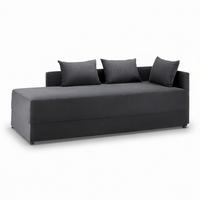 Sofa Elea Dunkelgrau Cord - Dunkelgrau/Schwarz, MODERN, Holz/Kunststoff (90/100/210cm) - Bessagi Home