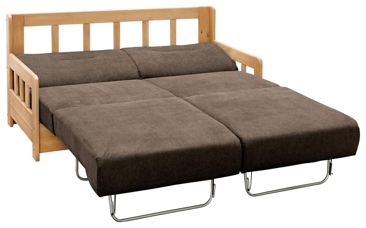 Schlafsofa Camino Holzkorpus Honig/Dunkelbraun - Dunkelbraun/Honig, LIFESTYLE, Holz/Textil (154/88/90cm) - Livetastic