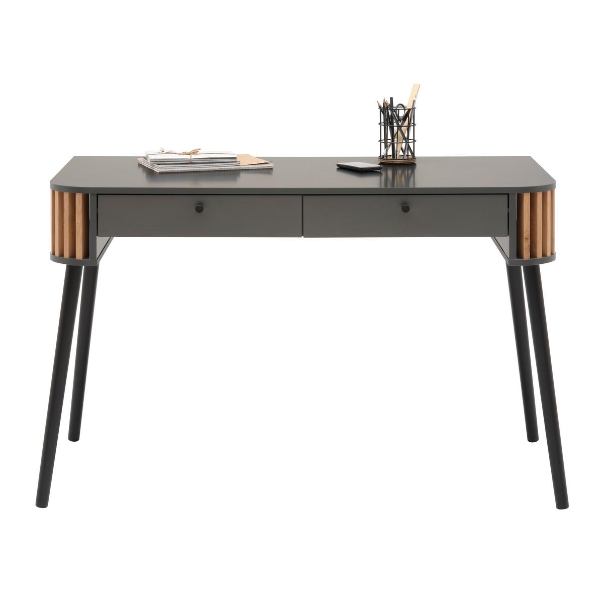 Schreibtisch Pure in Grau/Eiche Artisan - Grau, Design, Holzwerkstoff (120/76/60cm) - Premium Living