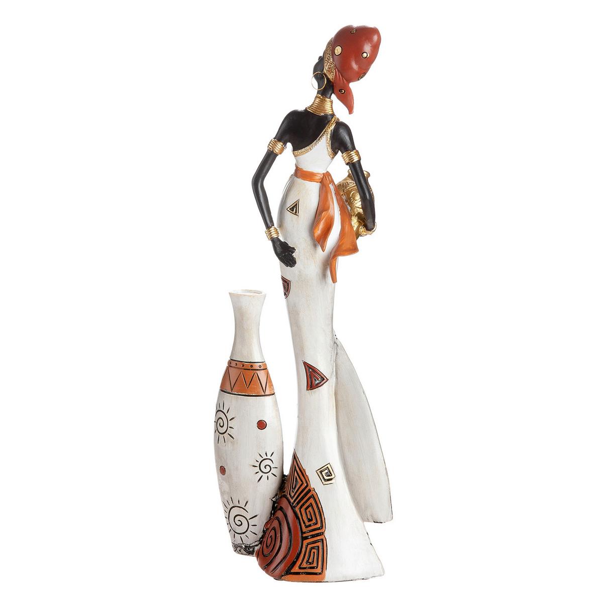 Skulptur Figur Schönheit Imara Orange/Rot/Schwarz/Weiß - Rot/Schwarz, Basics, Kunststoff (16,5/44/9,5cm)