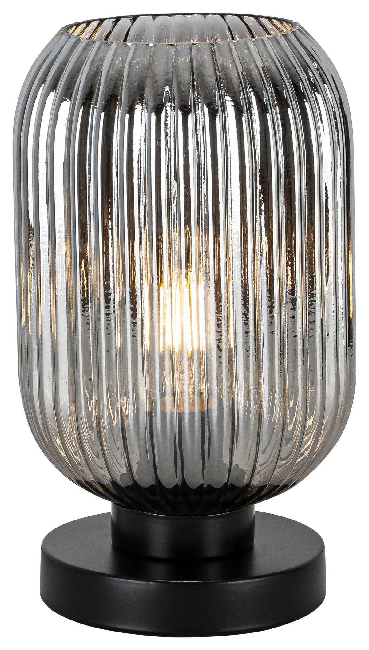 Tischleuchte Exi Schwarz/Chrom max. 25 Watt - Chromfarben/Schwarzchrom, Modern, Glas/Kunststoff (14/25cm) - Mömax