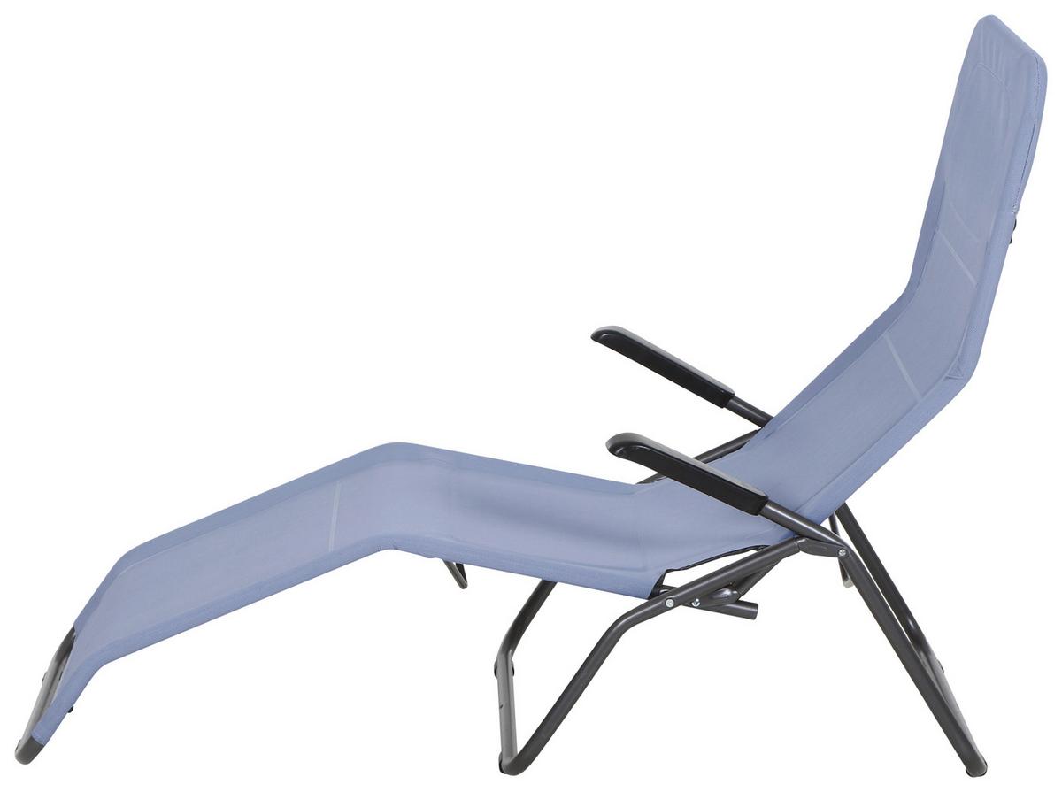 Gartenliege Anco Hellblau Stahl - Anthrazit/Hellblau, MODERN, Textil/Metall (72,5/103,5/144cm) - Siena Garden