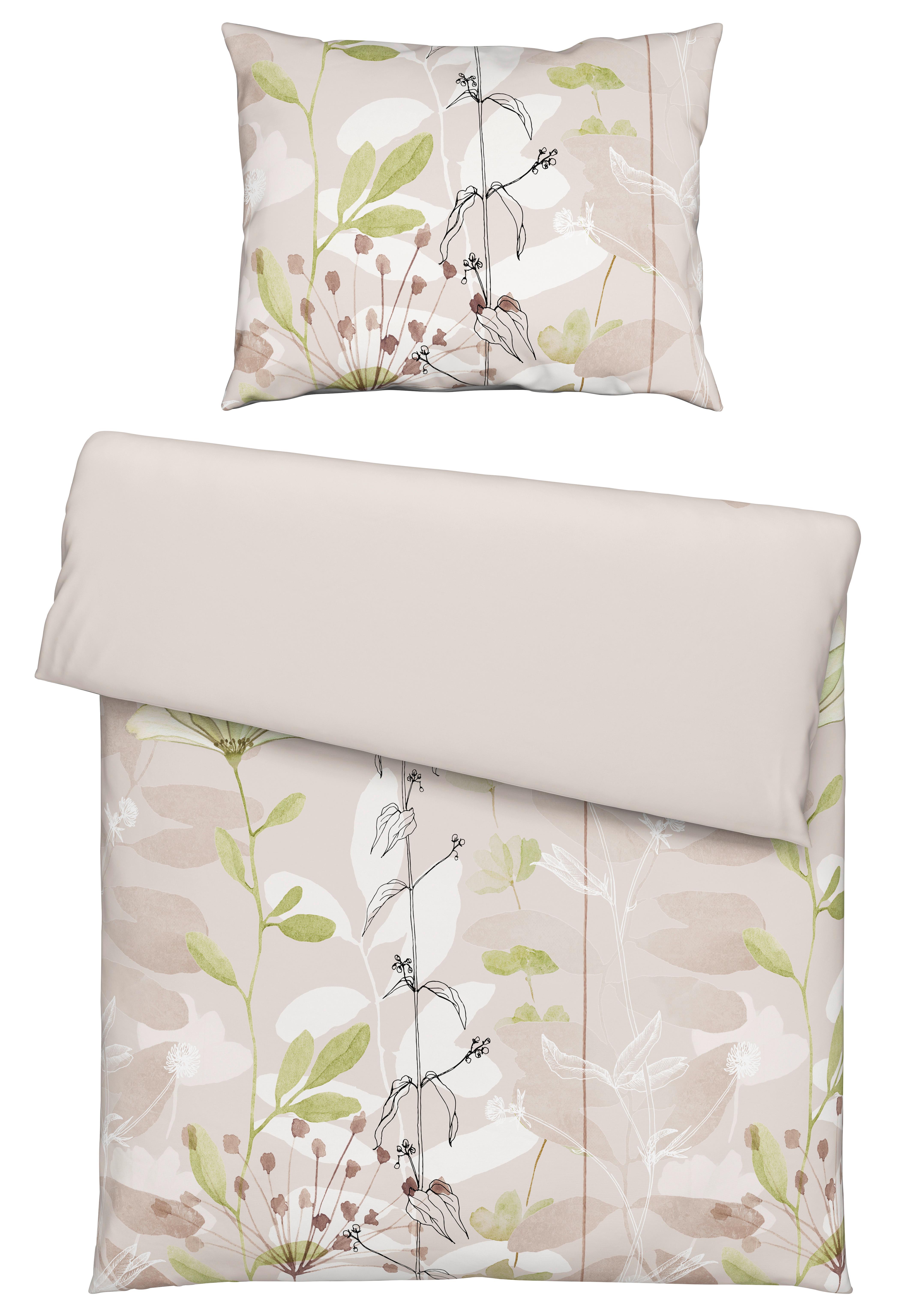 Ágyneműhuzat-garnitúra Loala - bézs/zöld, Romantik / Landhaus, textil (140/200cm) - Mömax