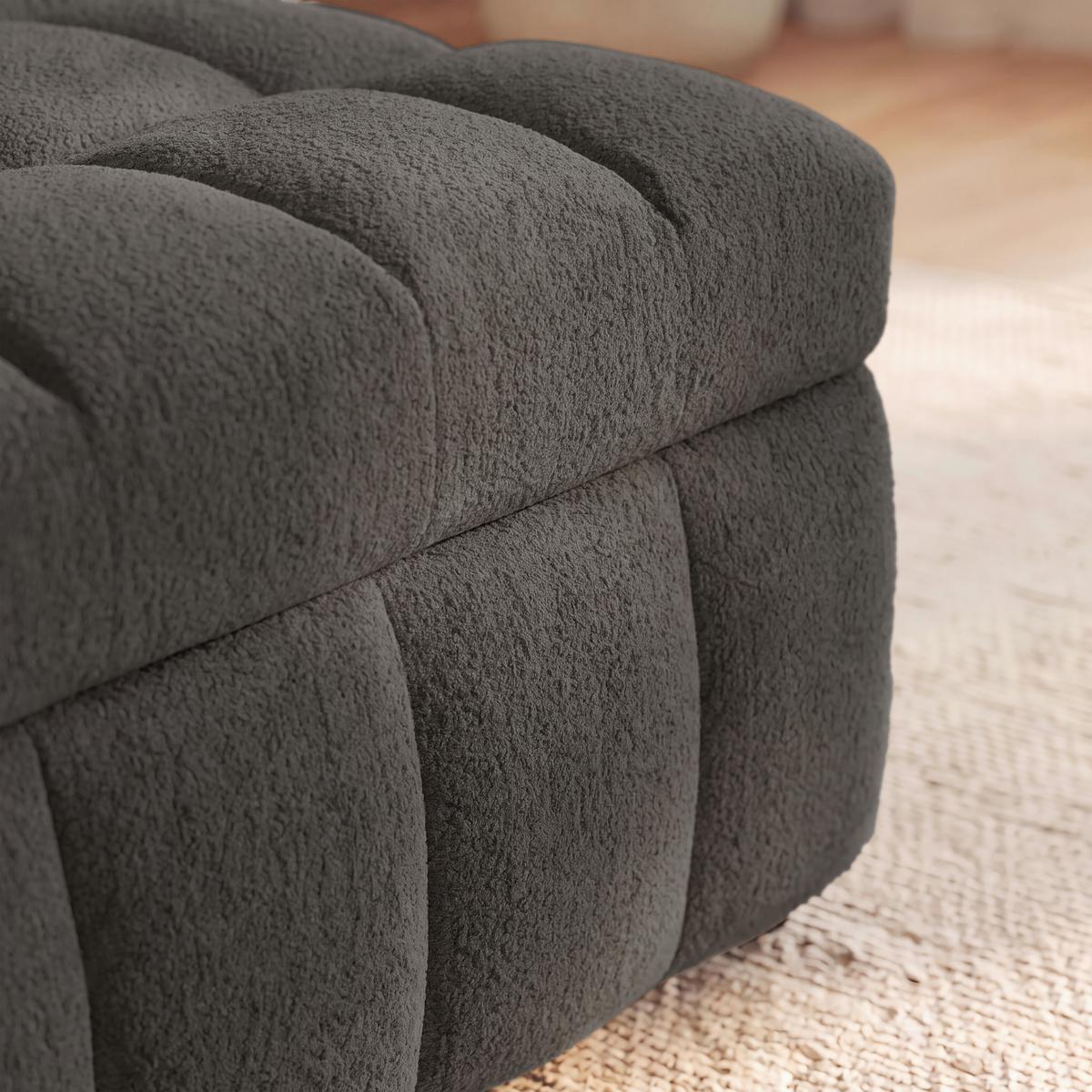 Schlafsessel Liara Webstoff Dunkelgrau - Dunkelgrau/Schwarz, MODERN, Holz/Textil (88/87/110cm) - Bessagi Home