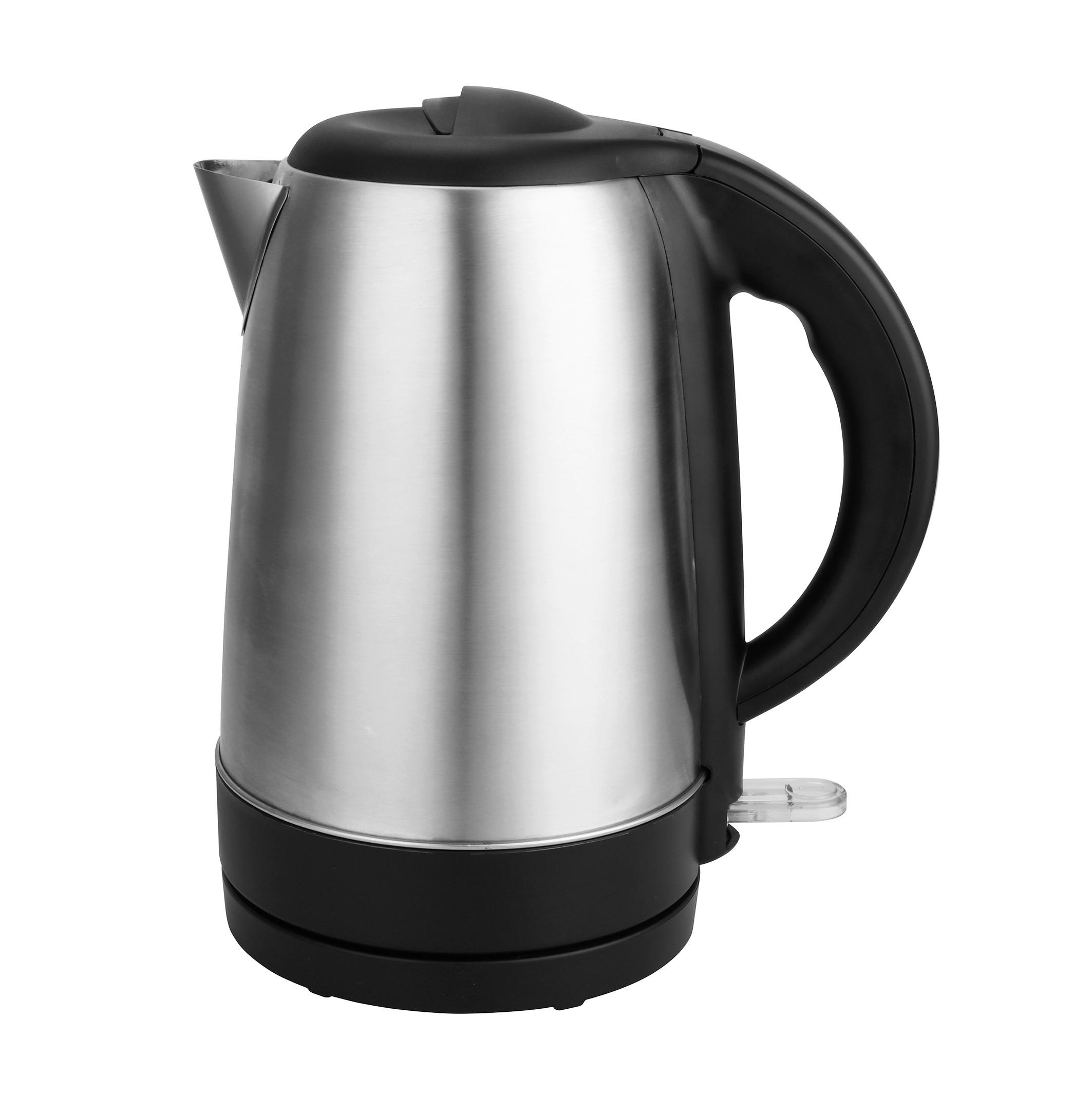 Wasserkocher Jasmin ca. 1,7l - Edelstahlfarben/Schwarz, Kunststoff/Metall (21/18,6/24,2cm) - Insido