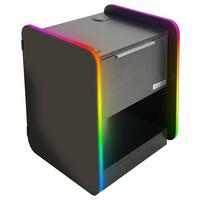 Nachtkästchen Electra ca. 45x55,5x40cm Schwarz mit LED - Grau Hochglanz/Schwarz, MODERN, Holzwerkstoff/Metall (45/55,5/40cm) - X Rocker