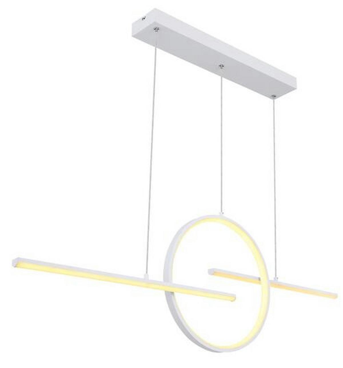 Viseča Led-svetilka Barral, S Sijalko - bela, Design, kovina/umetna masa (124/10,5/150cm) - Globo