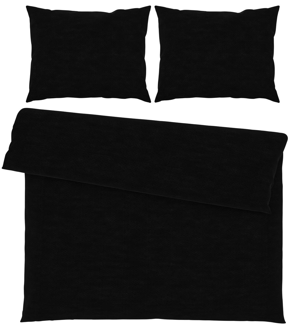Bettwäsche Iris XXL Schwarz ca. 200x220cm - Schwarz, MODERN, Textil (200/220cm) - Modern Living