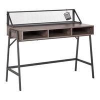 Schreibtisch Lena Nuss MDF ca. 110x50 cm - Nussbaumfarben/Schwarz, MODERN, Metall (110/50/96cm) - Bessagi Home