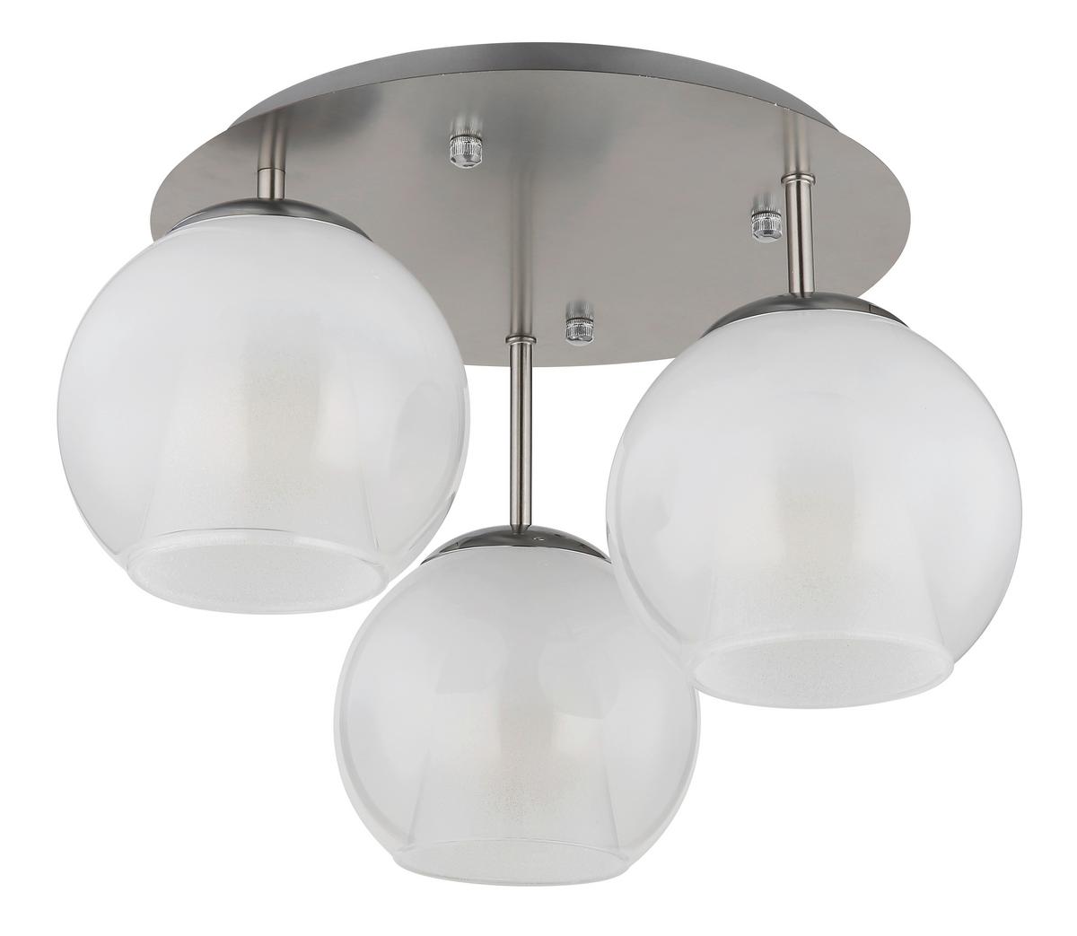 Stropna Svjetiljka Barry - bijela/boje nikla, Basics, staklo/metal (41/28.5cm) - Globo