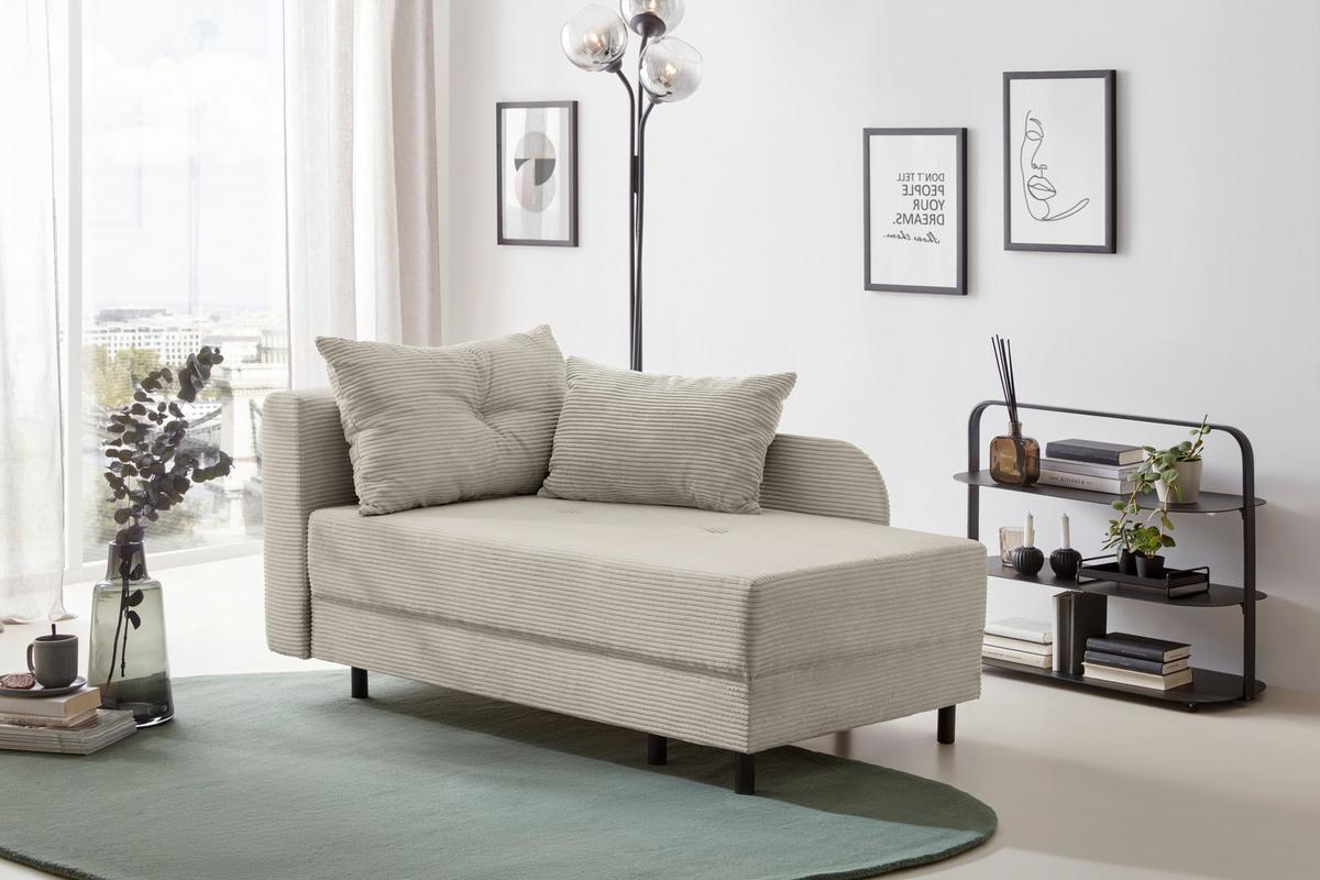 Liege Nova Beige - Beige/Schwarz, MODERN, Holz/Textil (85/62/145cm) - Mömax