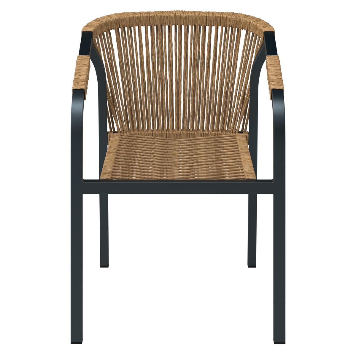 FOTEL SZTAPLOWANY TINO -EXKLUSIV- - antracytowy/kolor naturalny, Modern, tworzywo sztuczne/metal (56/77/64cm) - Ambia Garden