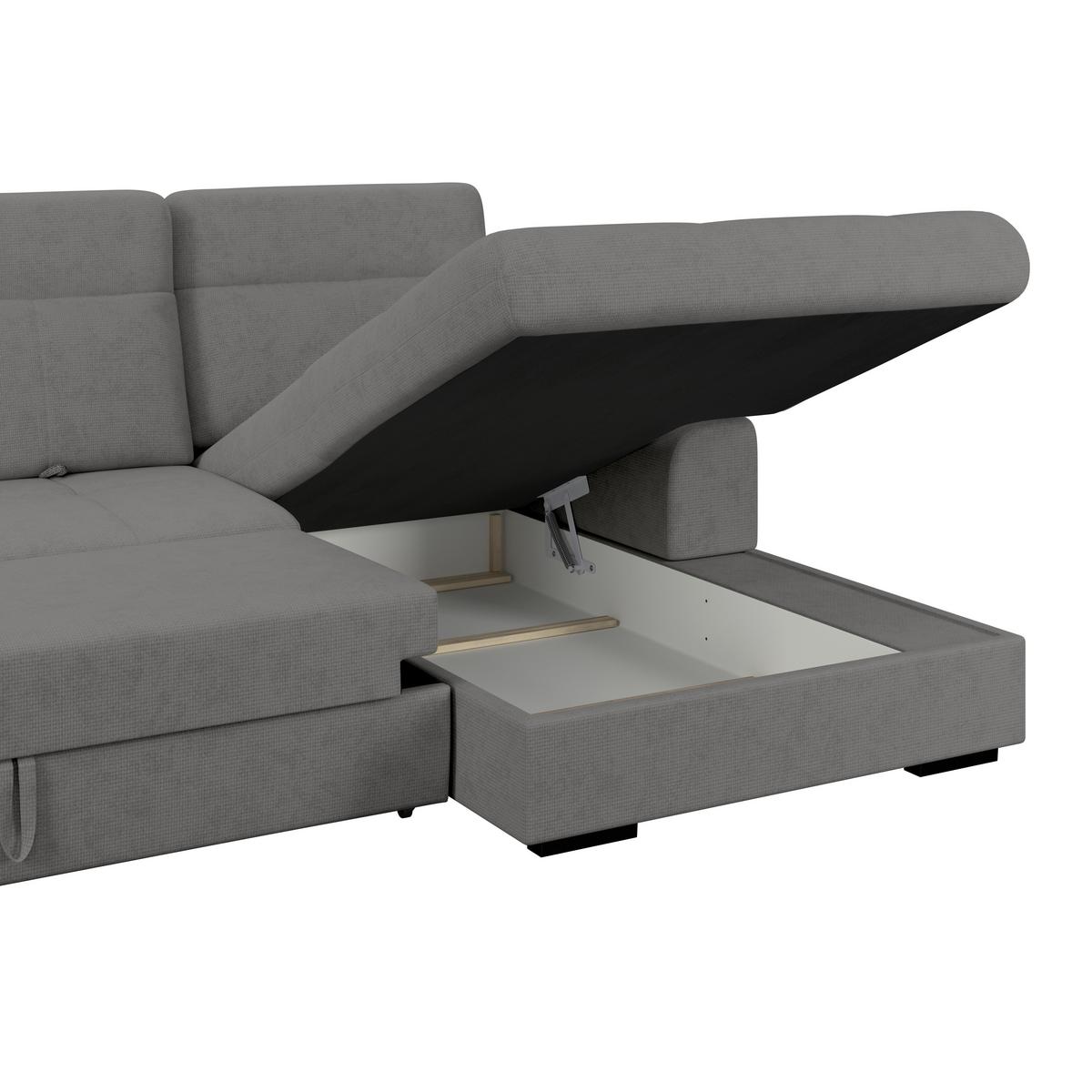 Kutna Garnitura Malaga - crna/antracit, Konvencionalno, tekstil/drvo (286/203cm) - Ondega