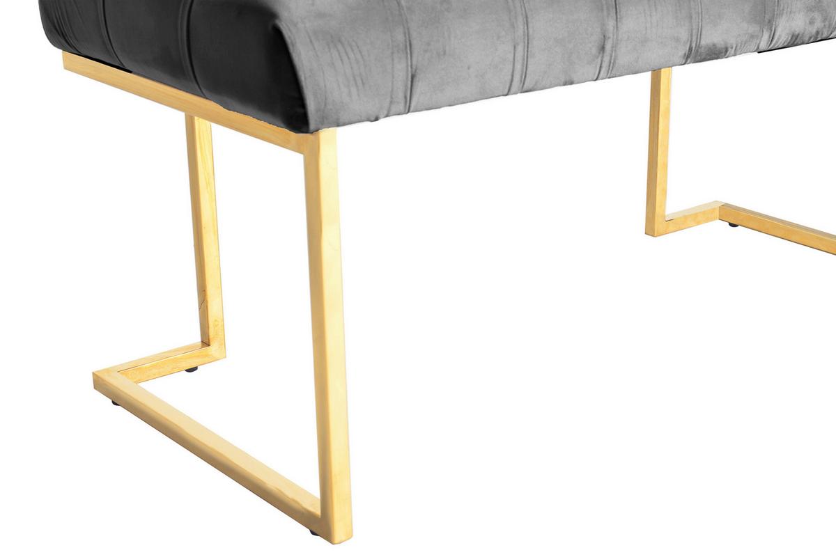 Hockerbank Parity Grau Samt - Grau, Design, Kunststoff (47/48/100cm) - Kayoom