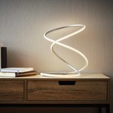 LED-Tischleuchte Reggie - Silberfarben/Weiß, MODERN, Kunststoff/Metall (26/26/35cm) - Modern Living