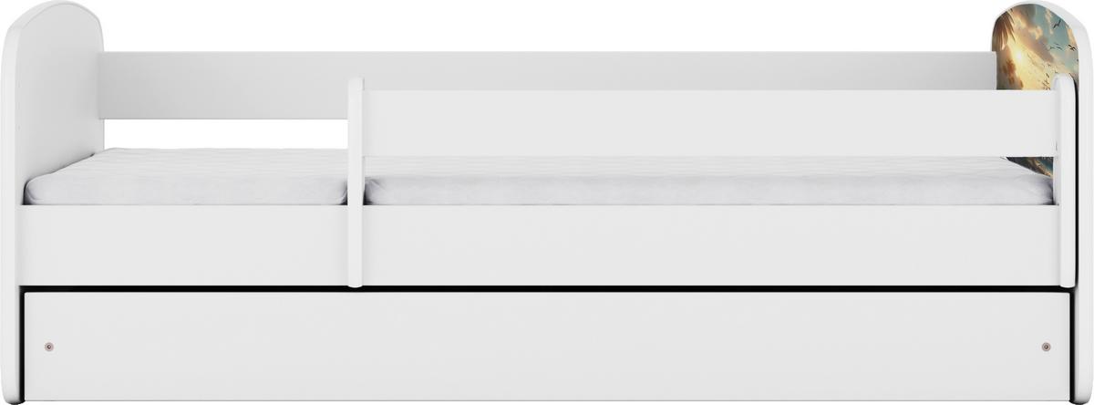 Otroška Postelja Babydreams, Bela, 80x160cm - bela/barve breze, Moderno, tekstil/leseni material (80/160cm) - MID.YOU