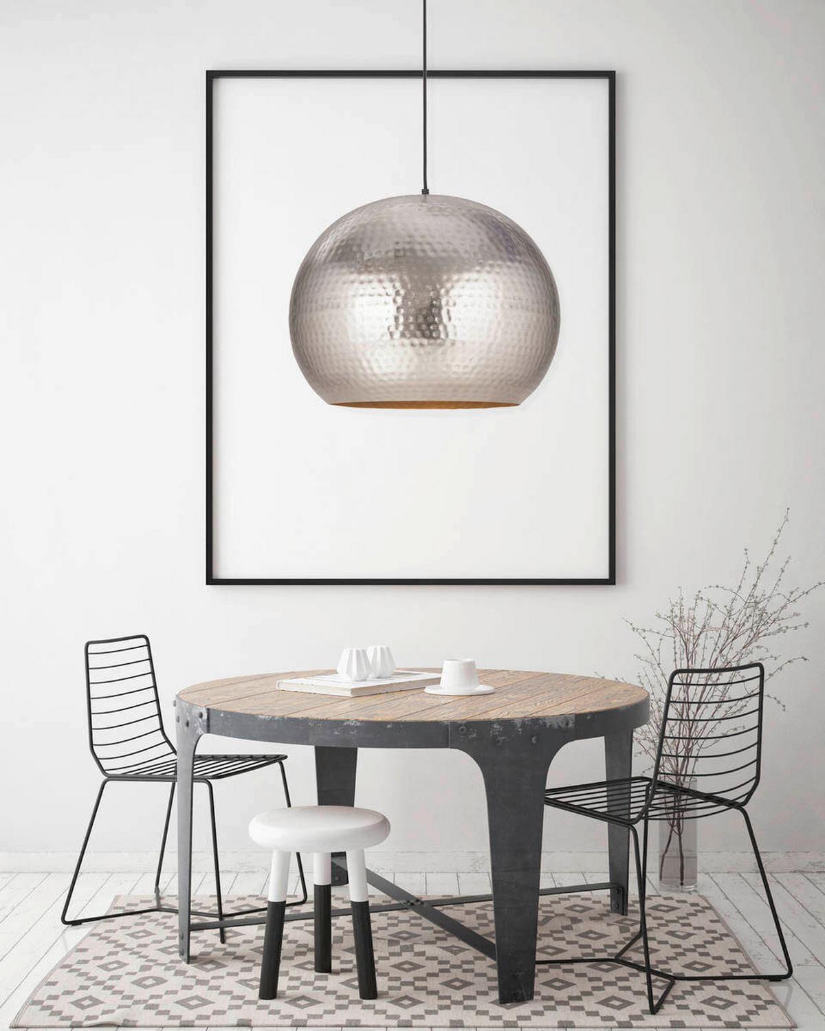 Hängeleuchte 2e776 - Nickelfarben, Trend, Metall (47/35/47cm) - Kayoom