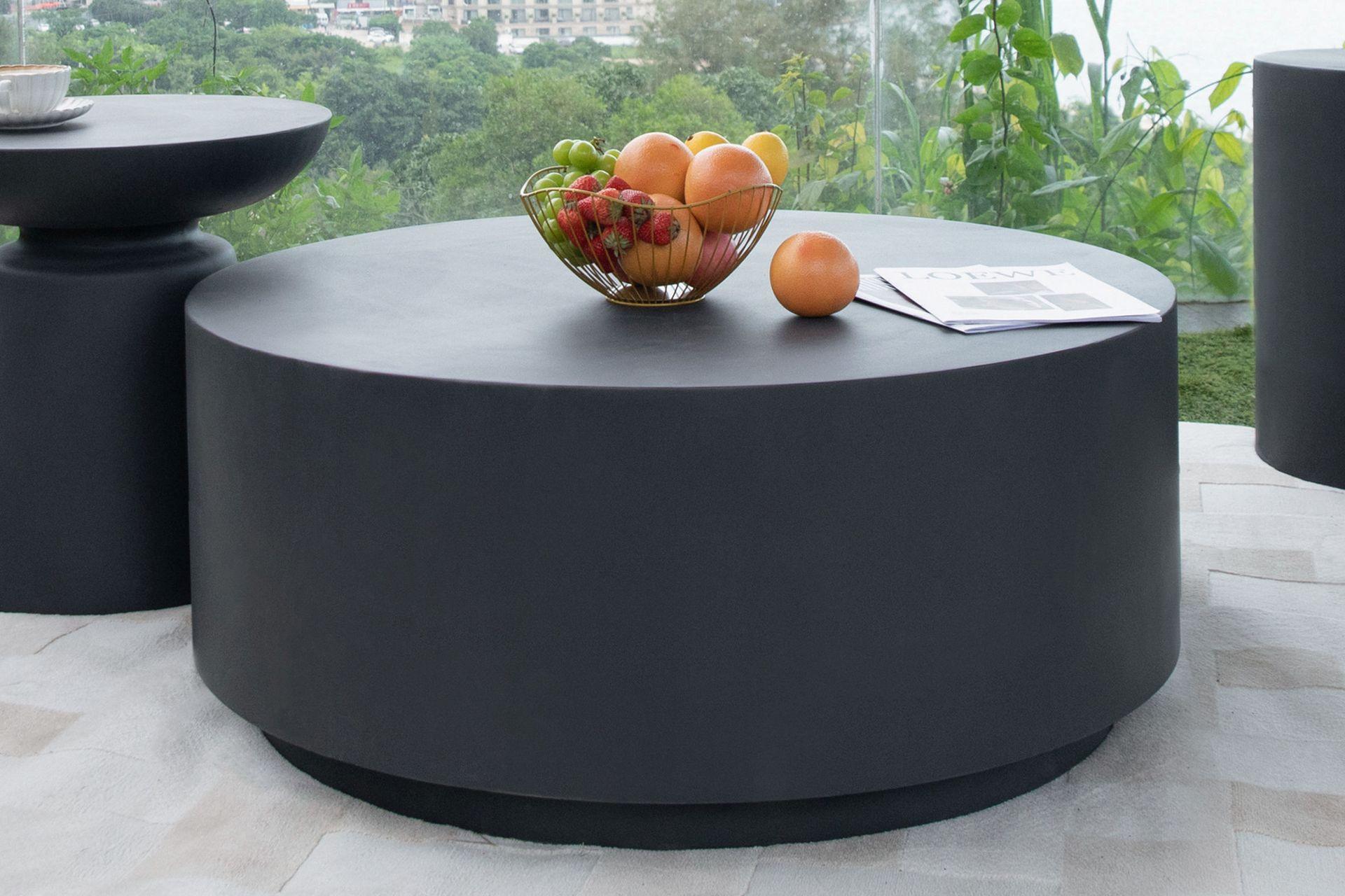 Loungetisch Rome Faserbeton Schwarz - Schwarz, KONVENTIONELL, Stein (86/86/41cm) - Gardenson