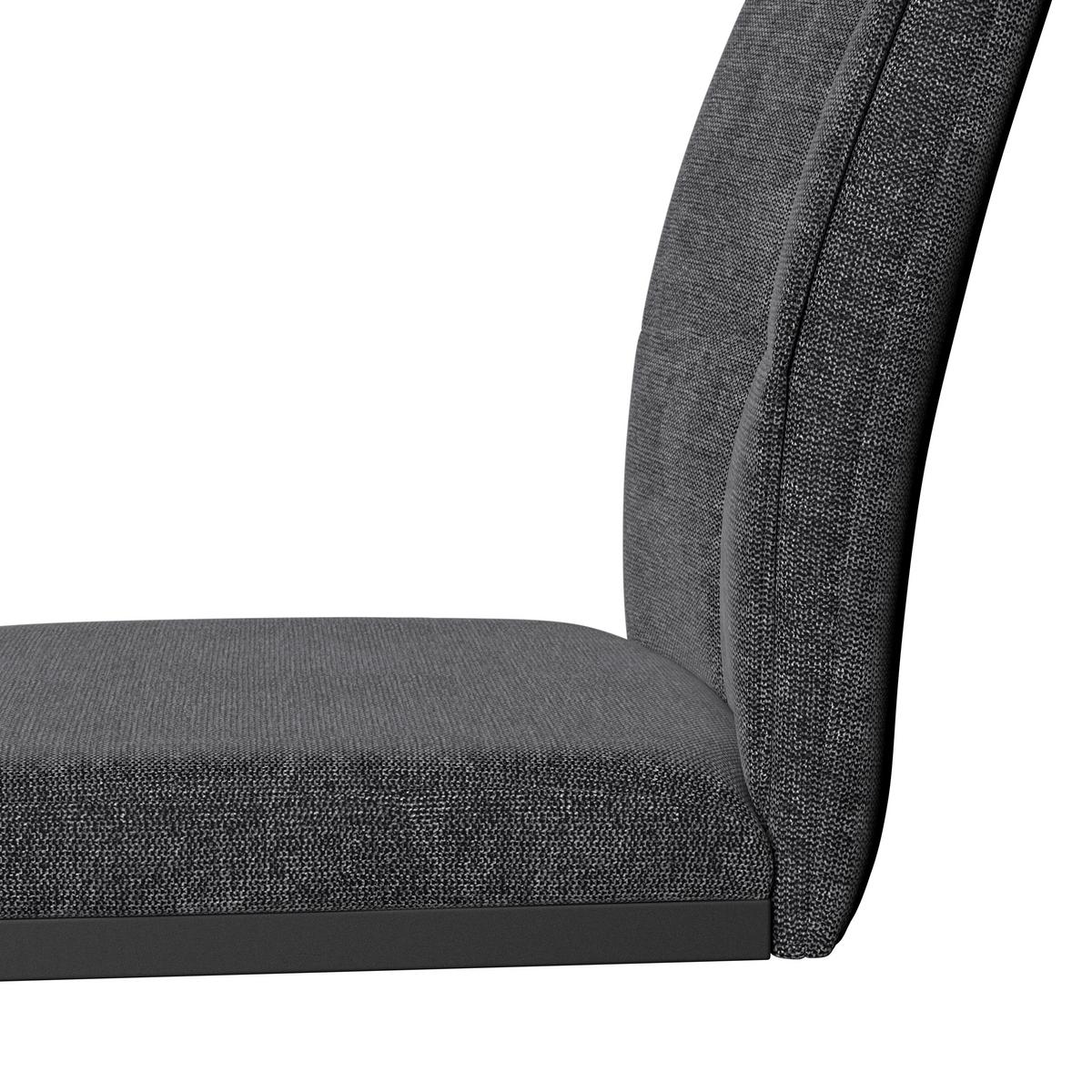 Schwingstuhl Colien Dunkelgrau Webstoff Gepolstert - Dunkelgrau/Schwarz, MODERN, Holz/Textil (46/94/62cm) - Bessagi Home